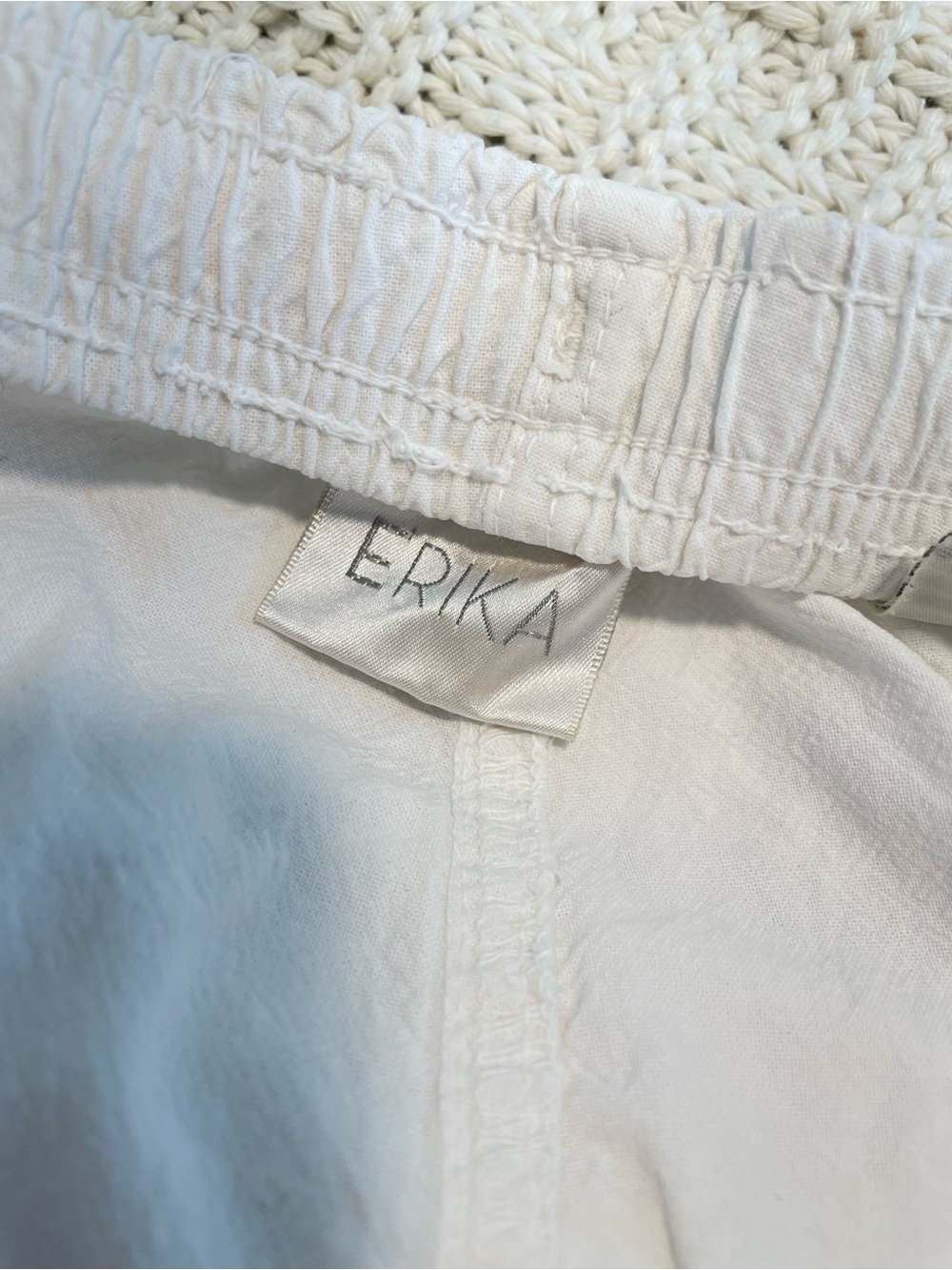 100% Cotton Erika White Women’s Linen Lightweight Flowy Drawstring Pants Size M - Picture 4 of 9